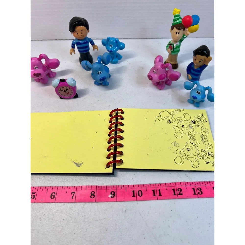 Blues Clues and You Figure Lot Josh Steve Blue Magenta Handy Dandy Notebook Toy